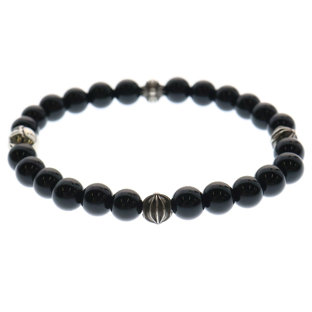 CHROME HEARTS(クロムハーツ) 6mm BEAD ビーズブレスレット ブラック/シルバー