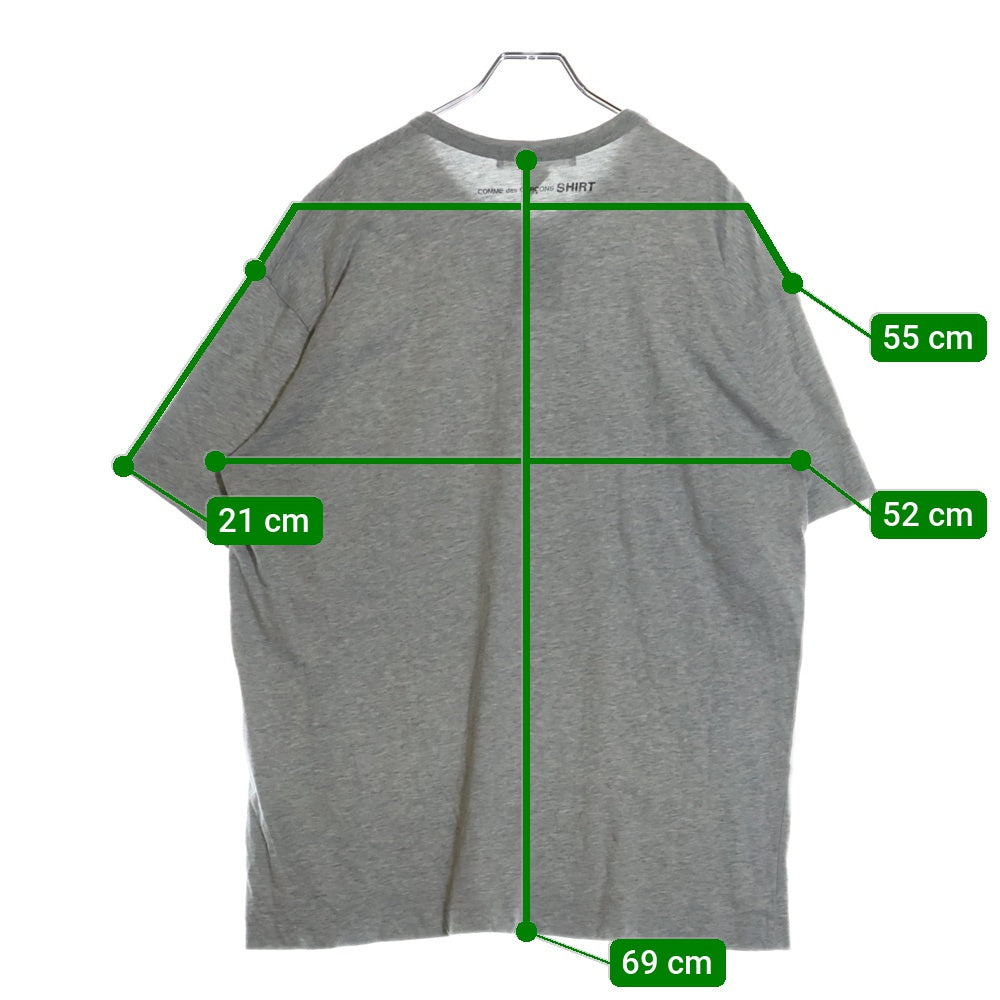 COMME des GARCONS SHIRT(コムデギャルソンシャツ) コットンクルーネック半袖Tシャツ グレー FM-T012