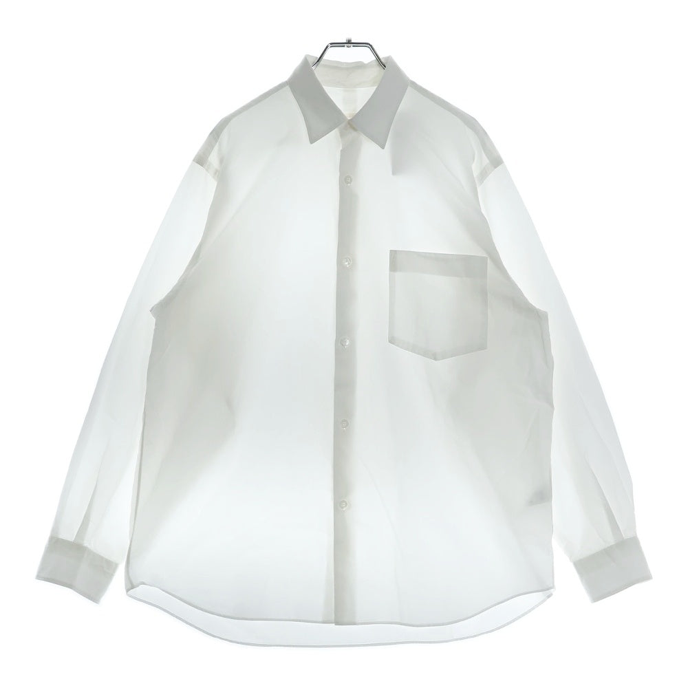COMOLI(コモリ) 25SS プレーン長袖シャツ ホワイト B01-02001