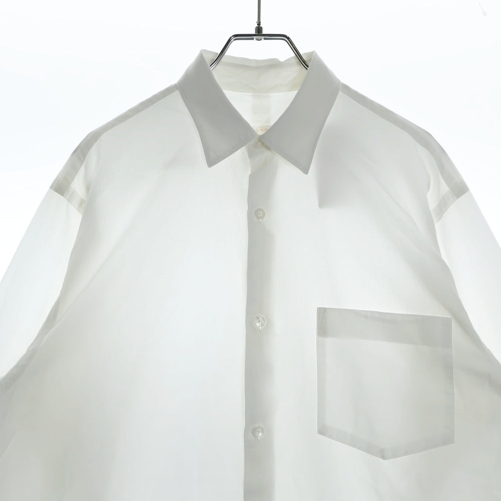 COMOLI(コモリ) 25SS プレーン長袖シャツ ホワイト B01-02001
