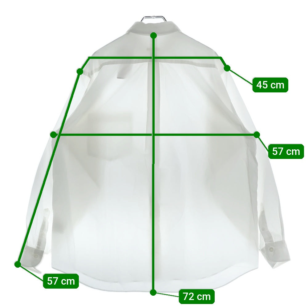 COMOLI(コモリ) 25SS プレーン長袖シャツ ホワイト B01-02001