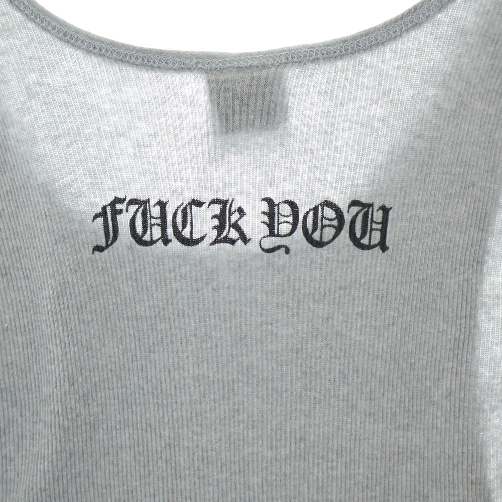 CHROME HEARTS(クロムハーツ) OLD FUCK YOU TANK TOP ファックユープリント リブタンクトップ ノースリーブカットソー グレー