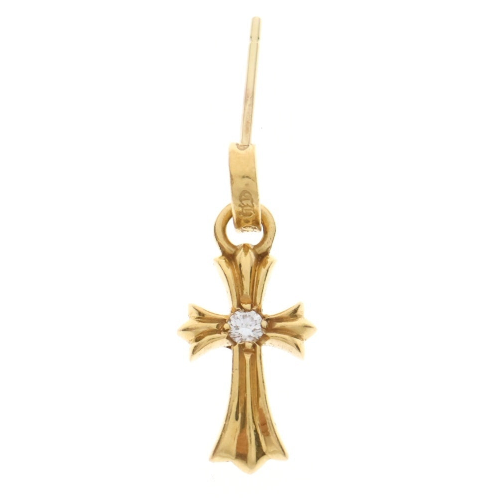 CHROME HEARTS(クロムハーツ) 22K CRS BBY F PPRCHN A DIA ベイビーファットクロス 両面1ダイヤ アフター ドロップピアス ゴールド