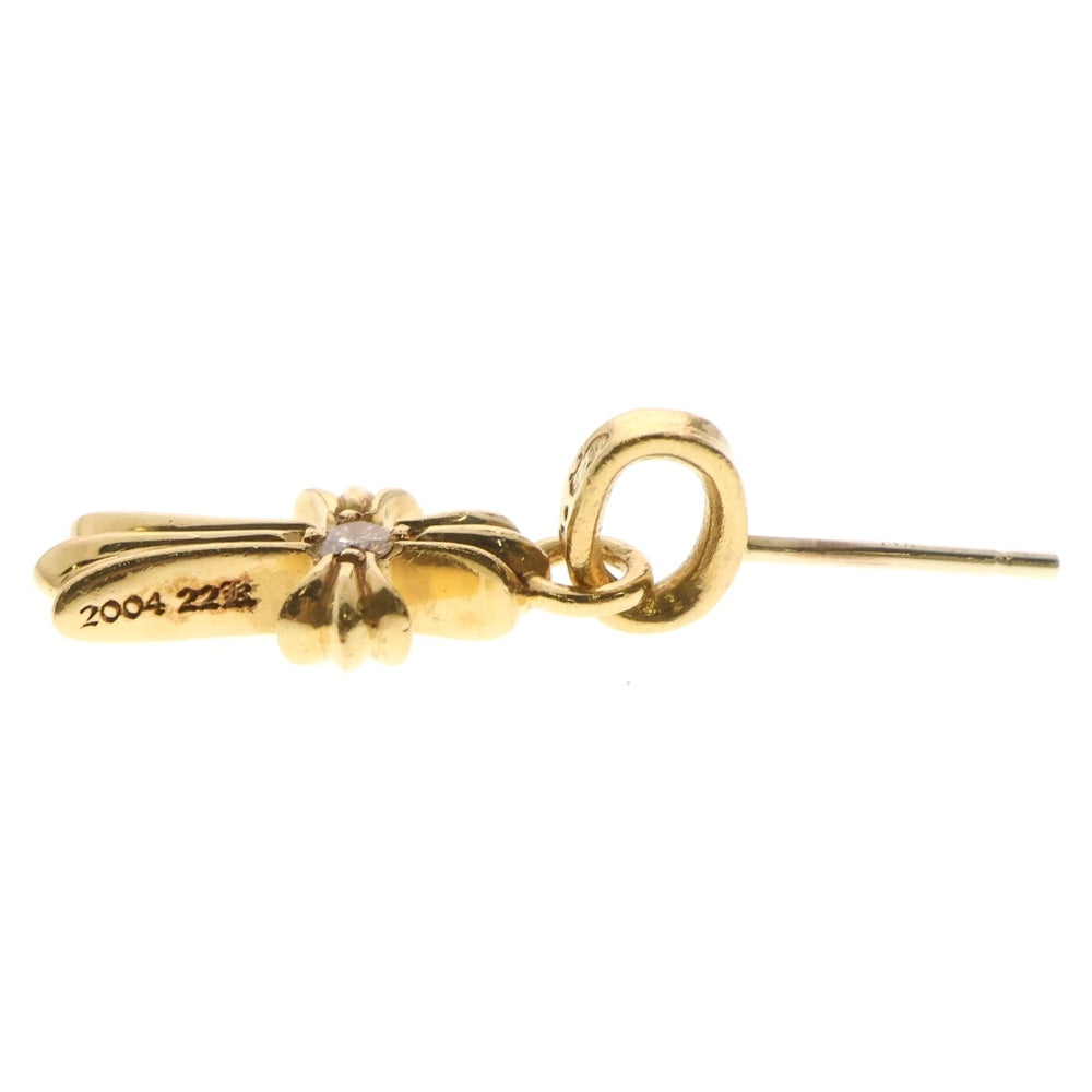 CHROME HEARTS(クロムハーツ) 22K CRS BBY F PPRCHN A DIA ベイビーファットクロス 両面1ダイヤ アフター ドロップピアス ゴールド