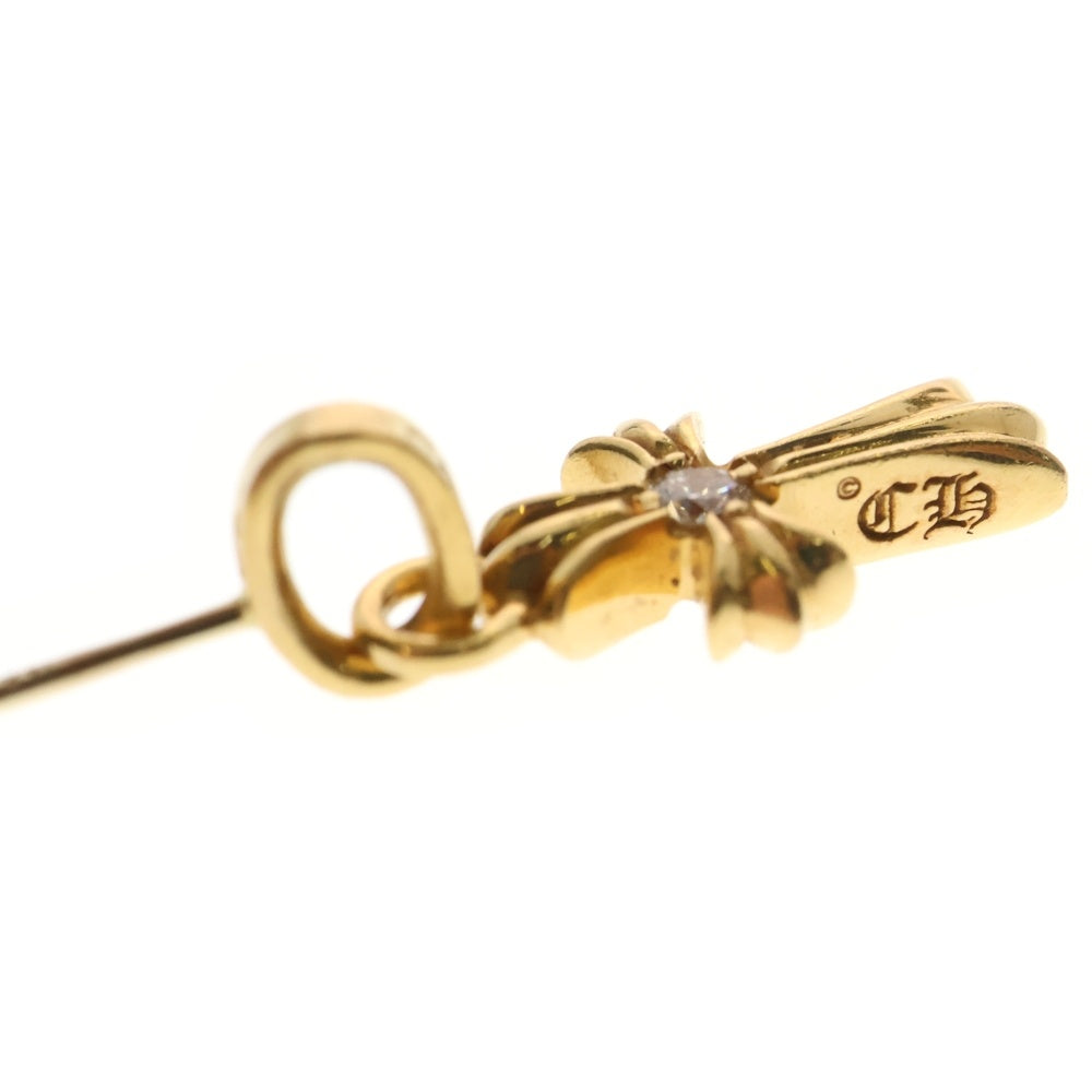 CHROME HEARTS(クロムハーツ) 22K CRS BBY F PPRCHN A DIA ベイビーファットクロス 両面1ダイヤ アフター ドロップピアス ゴールド