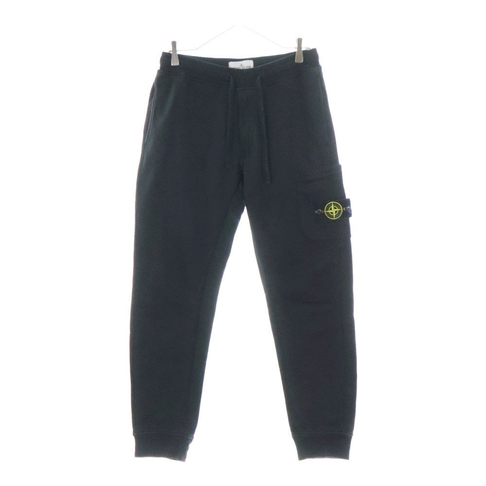 STONE ISLAND(ストーンアイランド) CARGO PANTS 791564551 スウェットカーゴパンツ ロゴパッチ付き ブラック