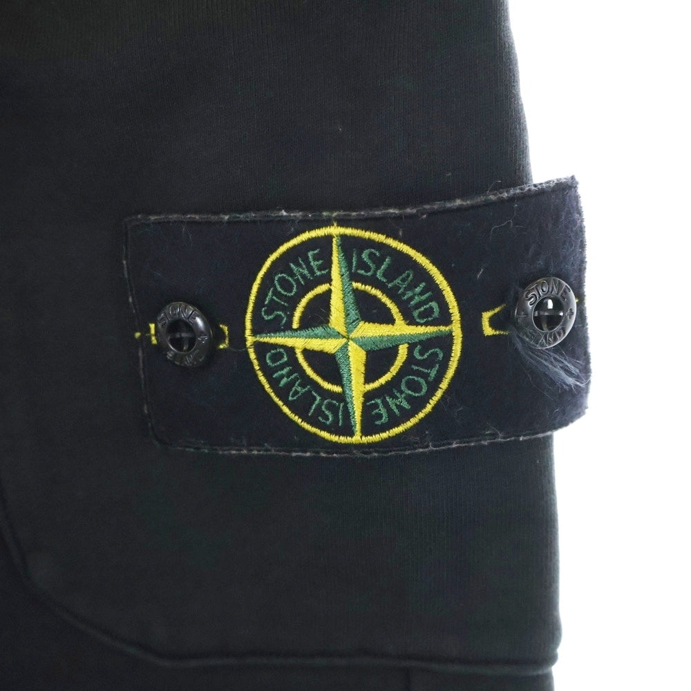 STONE ISLAND(ストーンアイランド) CARGO PANTS 791564551 スウェットカーゴパンツ ロゴパッチ付き ブラック