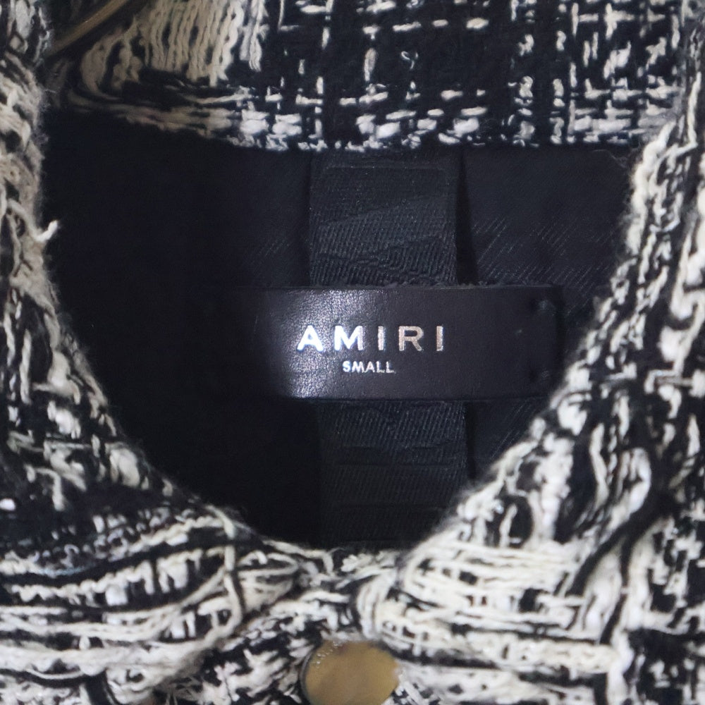 AMIRI(アミリ) シャツカラー ツイード ブルゾン ジャケット ブラック/ホワイト
