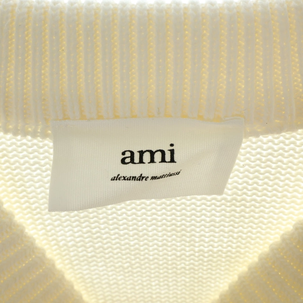 ami paris(アミパリス) ビッグハートオーバーサイズニットセーター A21HK009.016 ホワイト
