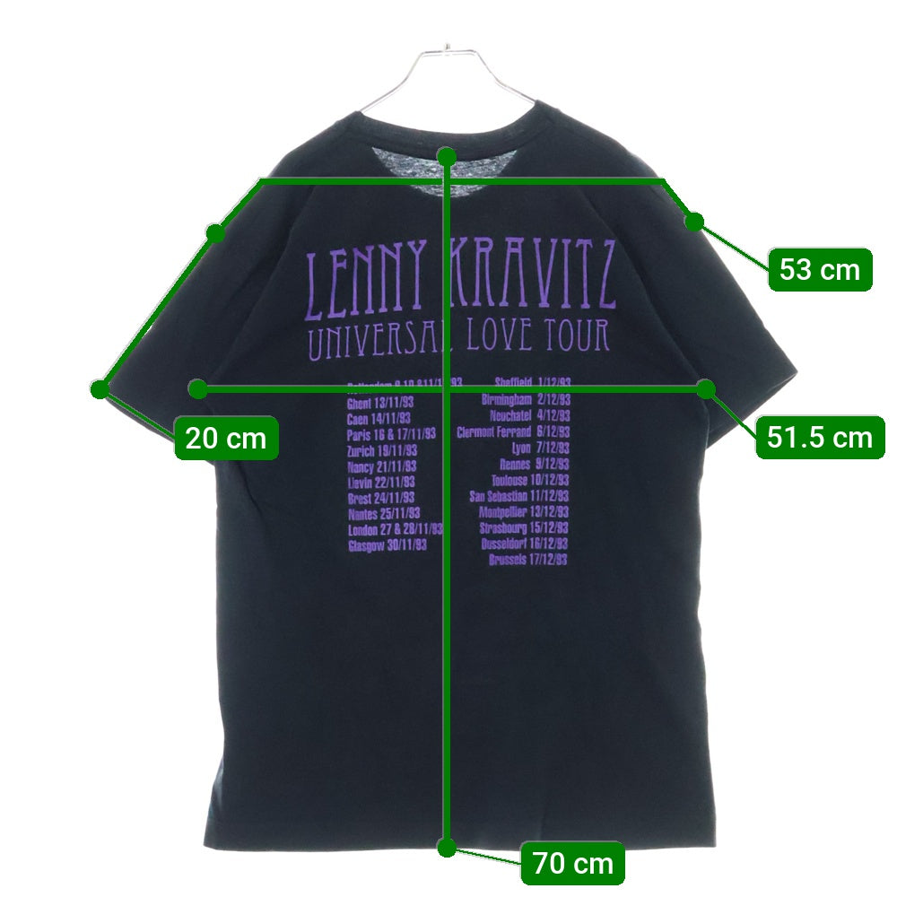 VINTAGE(ヴィンテージ) 90s LENNY KRAVITZ UNIVERSAL LOVE TOUR レイニーグラビッツ ツアー Tシャツ 半袖 カットソー ブラック