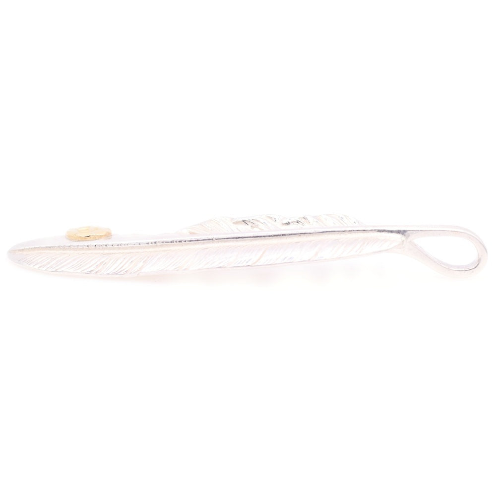 goro's(ゴローズ) 【新品】メタル付き特大フェザー 右向き ペンダントトップ シルバー/ゴールド