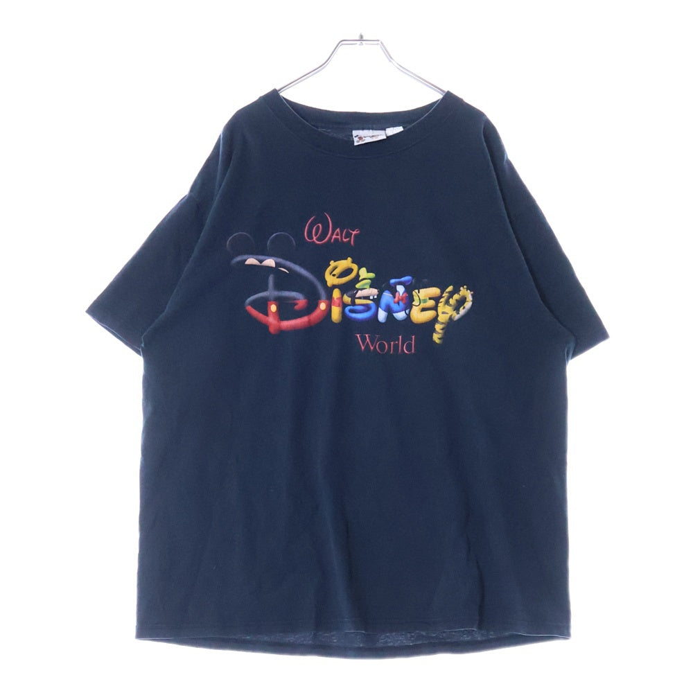 VINTAGE(ヴィンテージ) 90s DISNEY WORLD ディズニー プリント半袖Tシャツ カットソー ブラック