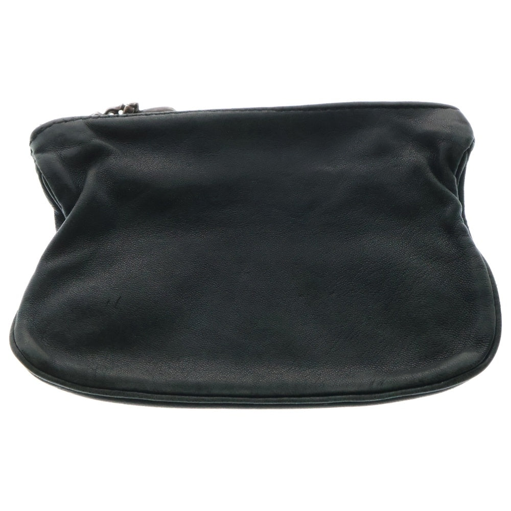 CHROME HEARTS(クロムハーツ) ZPR CHG PURSE ジッパーチェンジパース クロスパッチ レザーウォレット 財布 コインケース ブラック/シルバー