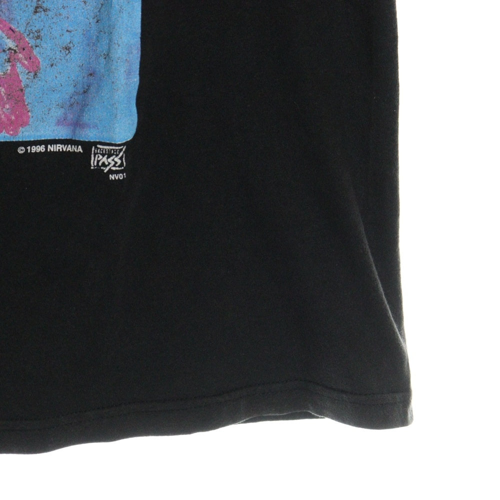 VINTAGE(ヴィンテージ) 90s NIRVANA SLIVER BACKSTAGE PASS FITS ニルヴァーナ スリヴァー 両面プリント半袖Tシャツ カットソー ブラック