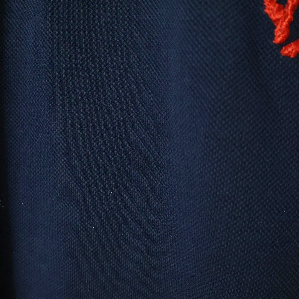 BALENCIAGA(バレンシアガ) 24SS Paris Horse Polo Shirt パリスホース刺繍 ダメージ加工半袖ポロシャツ 791001 TQVM6 ネイビー