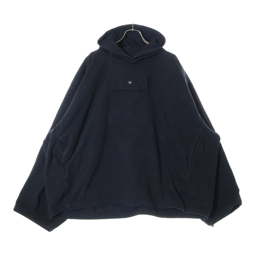 Yeezy Gap Engineered by Balenciaga(イージー ギャップ エンジニアードバイ バレンシアガ) SATEEN ANORAK HOODIE サテンアノラックフーディーパーカー 471395 ブラック