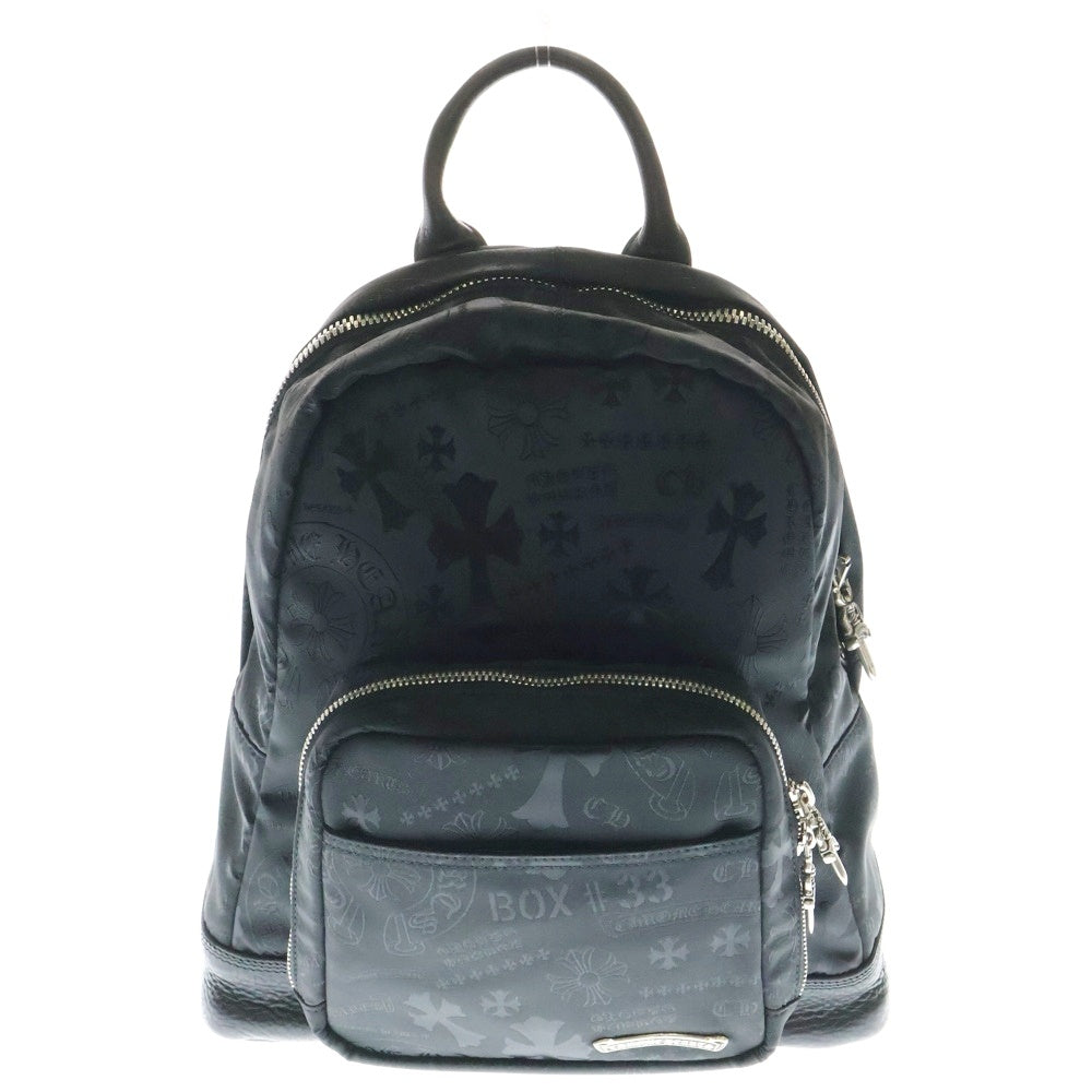 CHROME HEARTS(クロムハーツ) 7TH GRADE MINI マルチロゴ総柄 ダガージップ ナイロンミニバックパック リュック ブラック