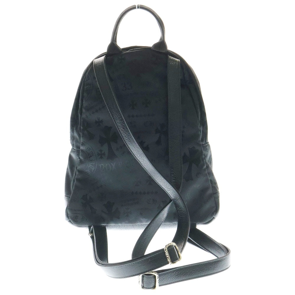 CHROME HEARTS(クロムハーツ) 7TH GRADE MINI マルチロゴ総柄 ダガージップ ナイロンミニバックパック リュック ブラック