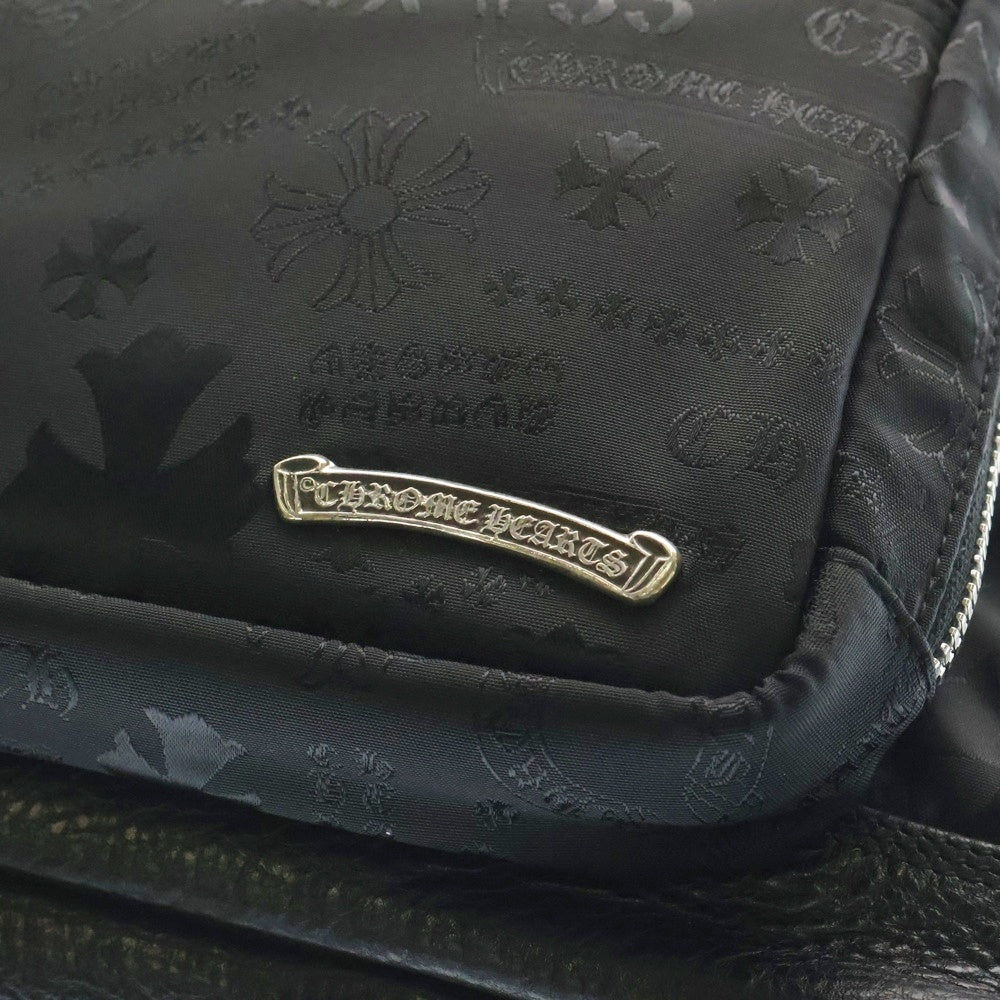 CHROME HEARTS(クロムハーツ) 7TH GRADE MINI マルチロゴ総柄 ダガージップ ナイロンミニバックパック リュック ブラック