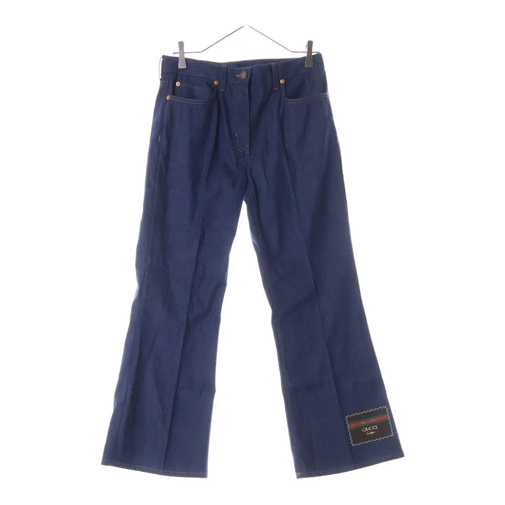 GUCCI(グッチ) ロゴパッチ ブーツカットパンツ 634135 XDA93 インディゴ
