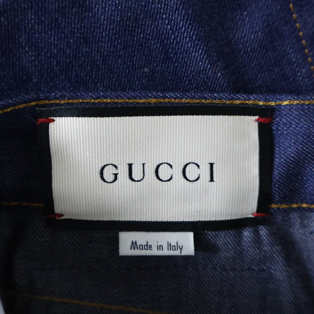 GUCCI(グッチ) ロゴパッチ ブーツカットパンツ 634135 XDA93 インディゴ