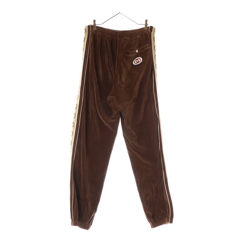 GUCCI(グッチ) サイドライン ベロ ルーズショニエールトラックパンツ 574097 XJA6U ブラウン