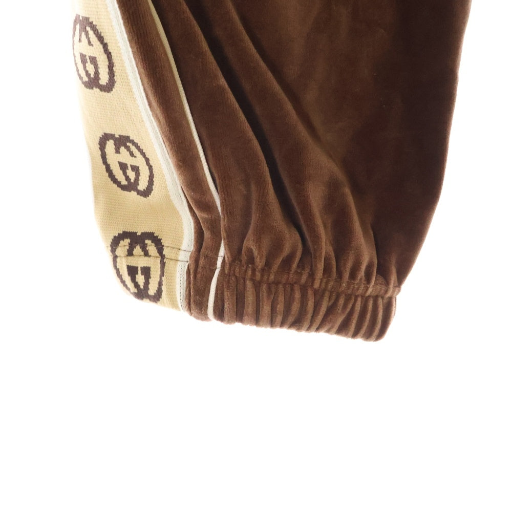 GUCCI(グッチ) サイドライン ベロ ルーズショニエールトラックパンツ 574097 XJA6U ブラウン