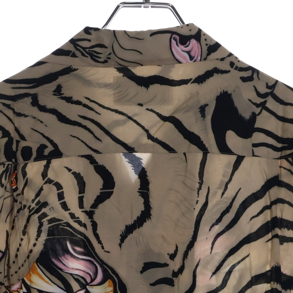 WACKO MARIA(ワコマリア) 22SS × TIM LEHI HAWAIIAN SHIRT S/S ティムリーハイ タイガープリント 開襟シャツ 半袖シャツ ブラウン