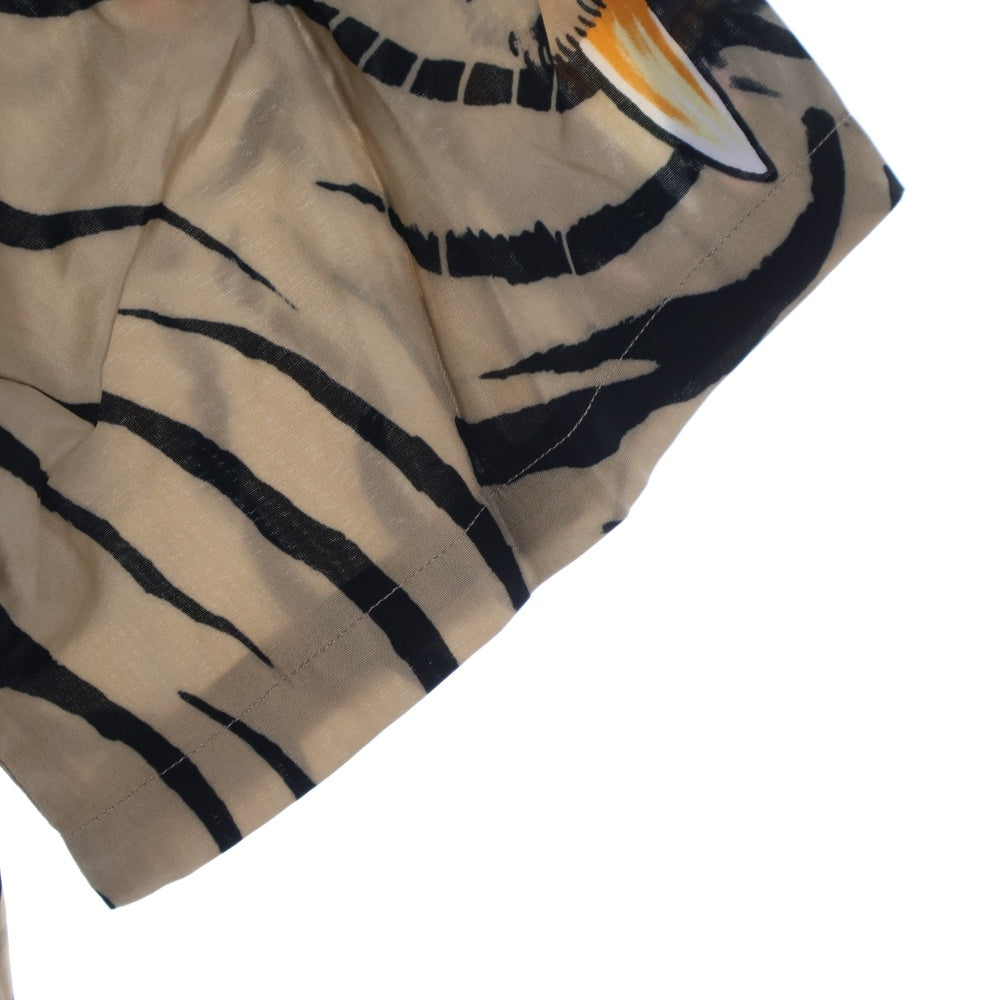 WACKO MARIA(ワコマリア) 22SS × TIM LEHI HAWAIIAN SHIRT S/S ティムリーハイ タイガープリント 開襟シャツ 半袖シャツ ブラウン
