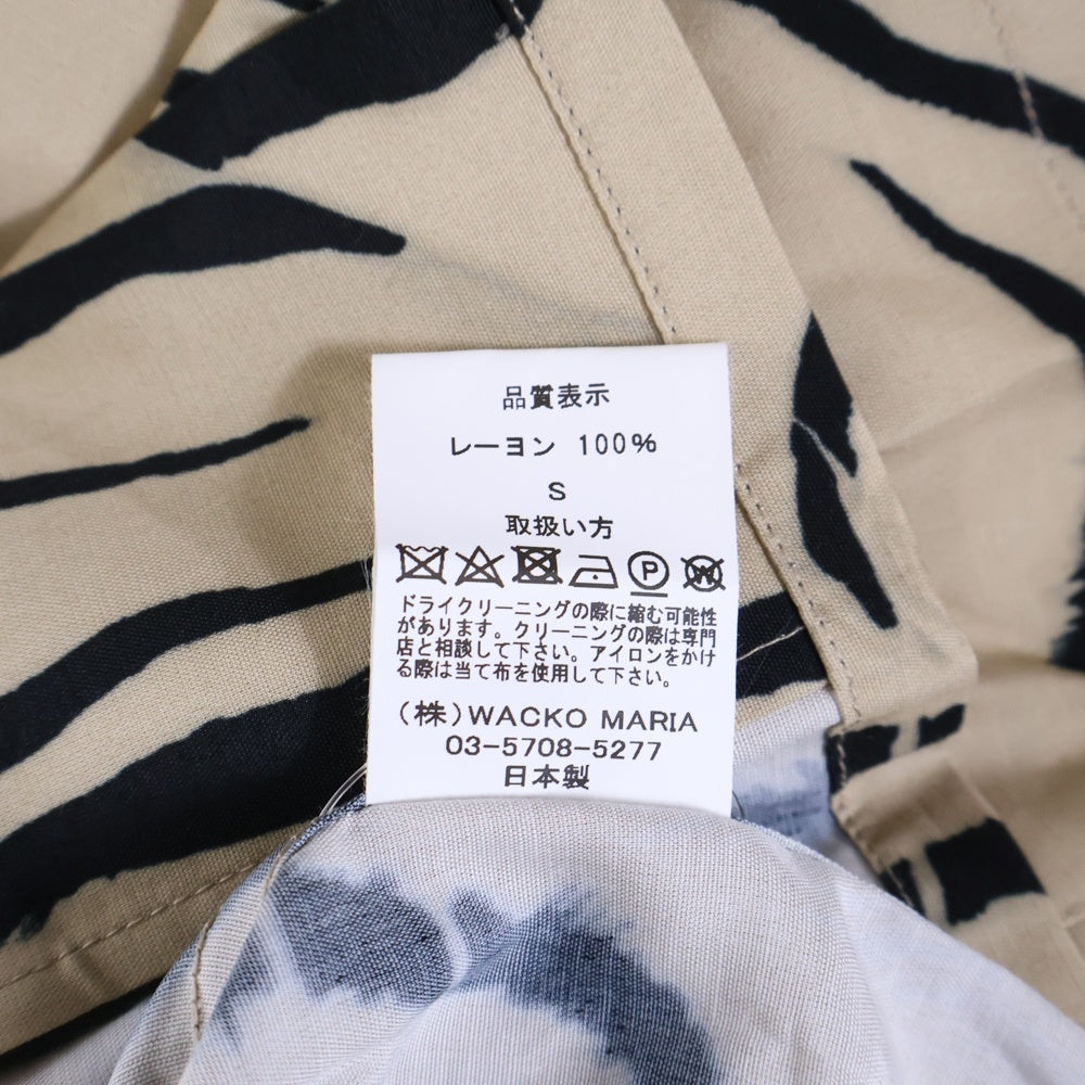 WACKO MARIA(ワコマリア) 22SS × TIM LEHI HAWAIIAN SHIRT S/S ティムリーハイ タイガープリント 開襟シャツ 半袖シャツ ブラウン