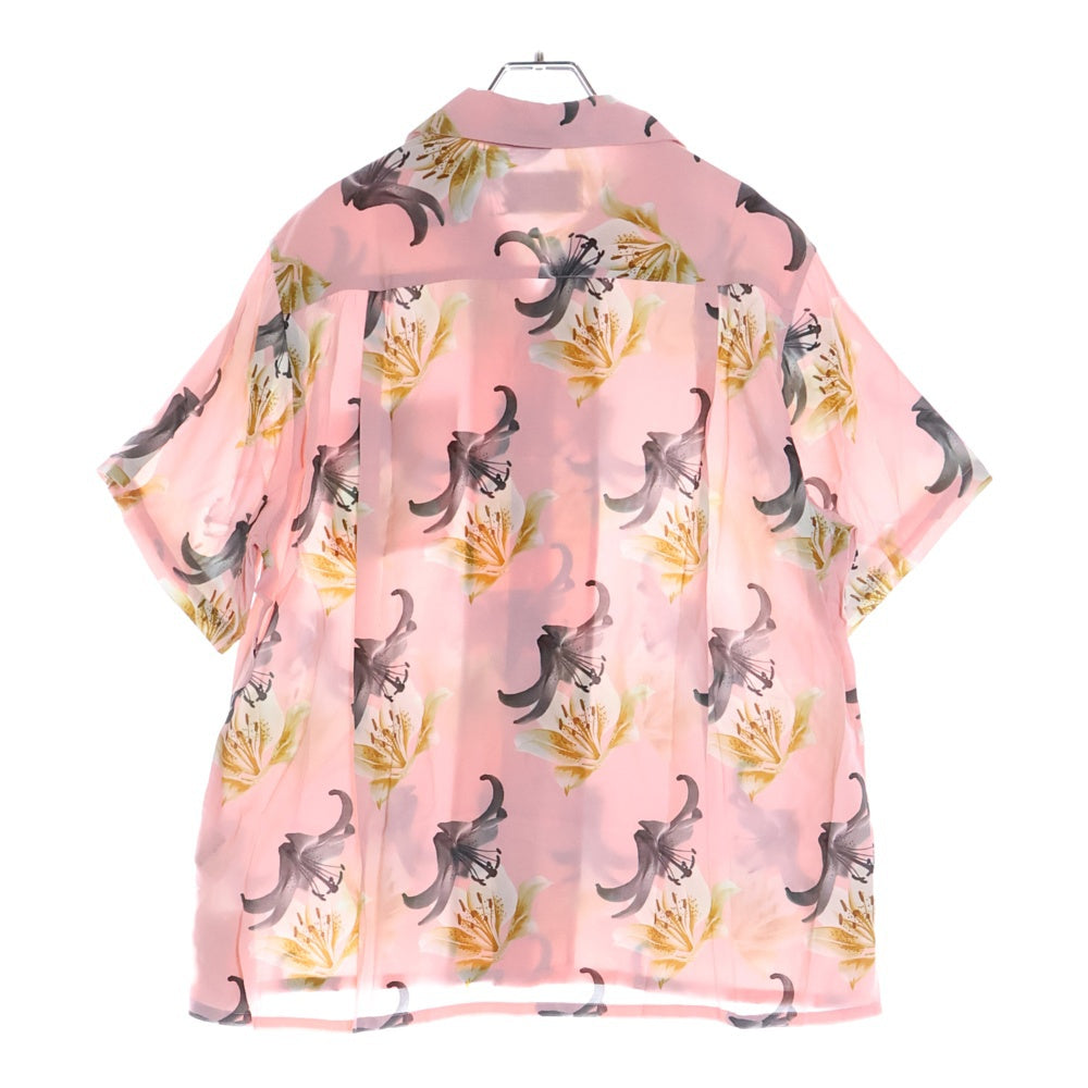 WACKO MARIA(ワコマリア) HAWAIIAN SHIRT S/S 百合プリント 開襟シャツ 半袖シャツ ピンク