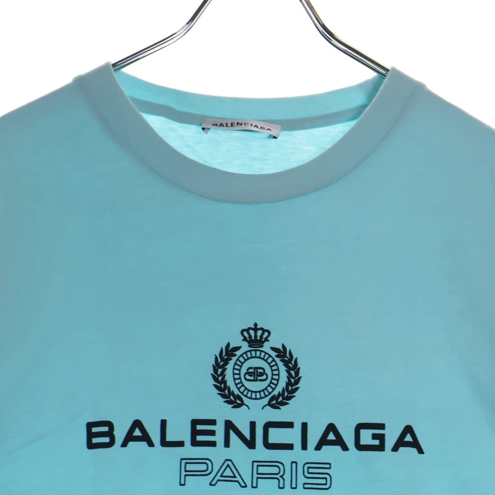BALENCIAGA(バレンシアガ) パリスロゴプリント半袖Tシャツ カットソー 94599 TGV60 ブルー レディース