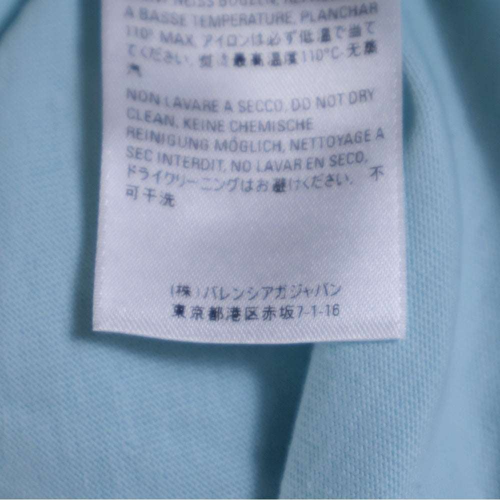 BALENCIAGA(バレンシアガ) パリスロゴプリント半袖Tシャツ カットソー 94599 TGV60 ブルー レディース