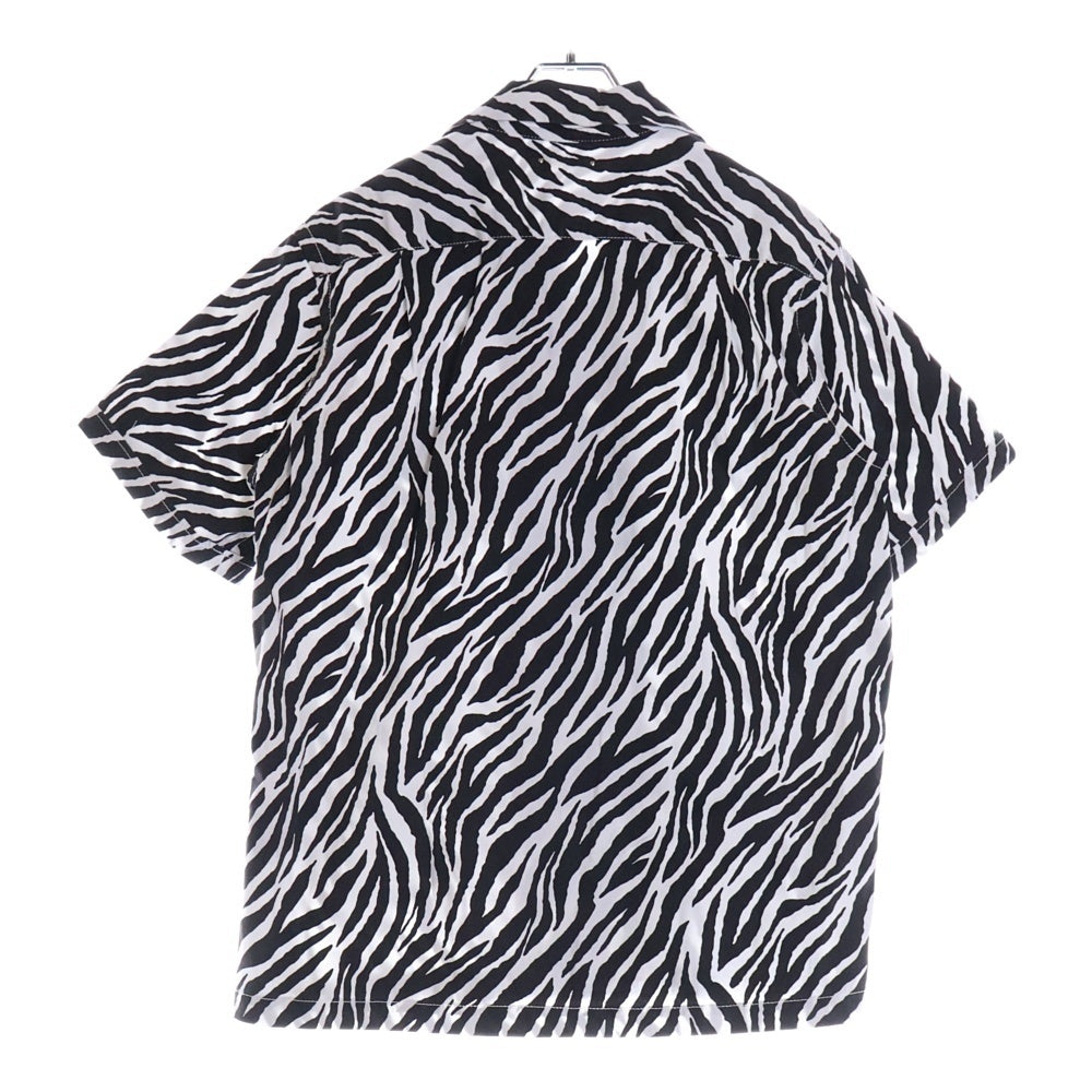 MINEDENIM(マインデニム) HAWAIIAN SHIRT S/S 2105-5002-07-022 ゼブラプリント 開襟シャツ 半袖シャツ ホワイト/ブラック