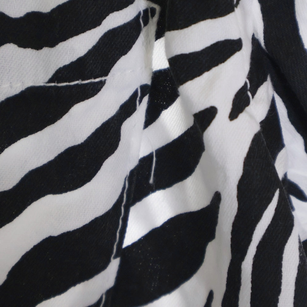 MINEDENIM(マインデニム) HAWAIIAN SHIRT S/S 2105-5002-07-022 ゼブラプリント 開襟シャツ 半袖シャツ ホワイト/ブラック