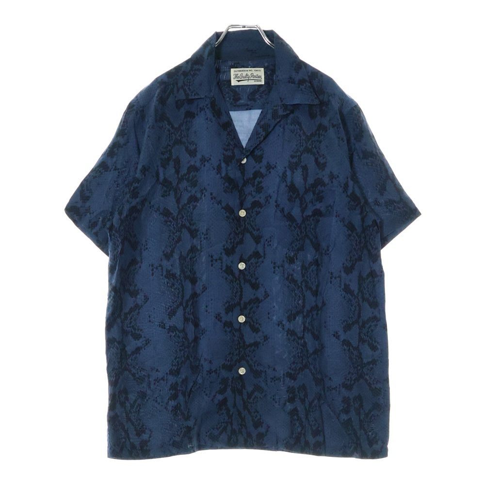 WACKO MARIA(ワコマリア) PYTHON HAWAIIAN SHIRT S/S パイソンプリント 開襟シャツ 半袖シャツ ネイビー