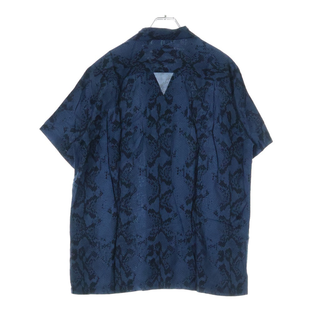 WACKO MARIA(ワコマリア) PYTHON HAWAIIAN SHIRT S/S パイソンプリント 開襟シャツ 半袖シャツ ネイビー