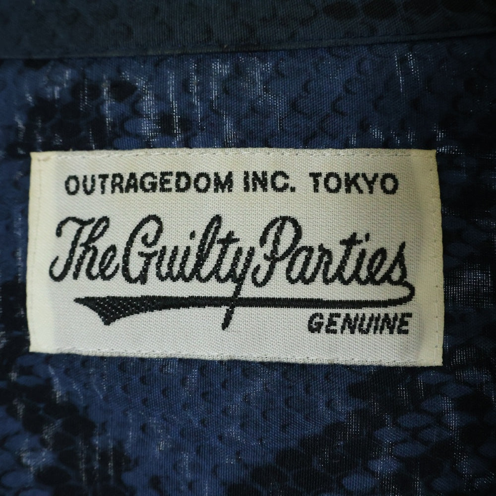 WACKO MARIA(ワコマリア) PYTHON HAWAIIAN SHIRT S/S パイソンプリント 開襟シャツ 半袖シャツ ネイビー