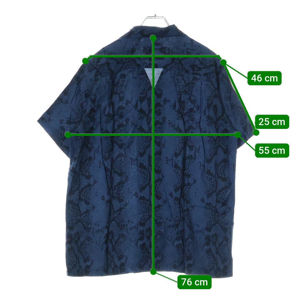 WACKO MARIA(ワコマリア) PYTHON HAWAIIAN SHIRT S/S パイソンプリント 開襟シャツ 半袖シャツ ネイビー