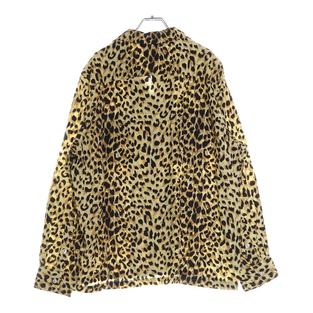 WACKO MARIA(ワコマリア) × Carhartt Leopard HAWAIIAN SHIRT L/S カーハート レオパード柄 開襟シャツ 長袖シャツ イエロー/ブラック
