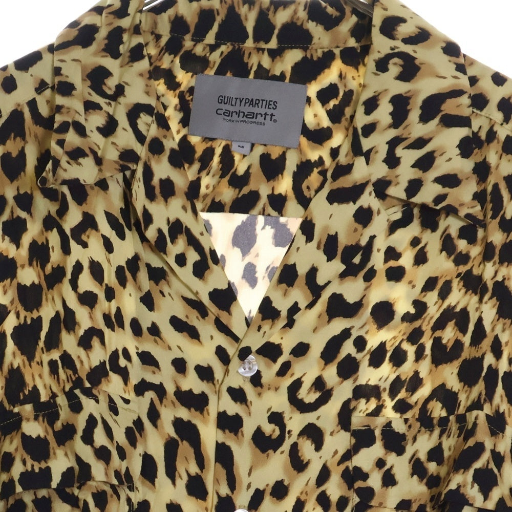 WACKO MARIA(ワコマリア) × Carhartt Leopard HAWAIIAN SHIRT L/S カーハート レオパード柄 開襟シャツ 長袖シャツ イエロー/ブラック
