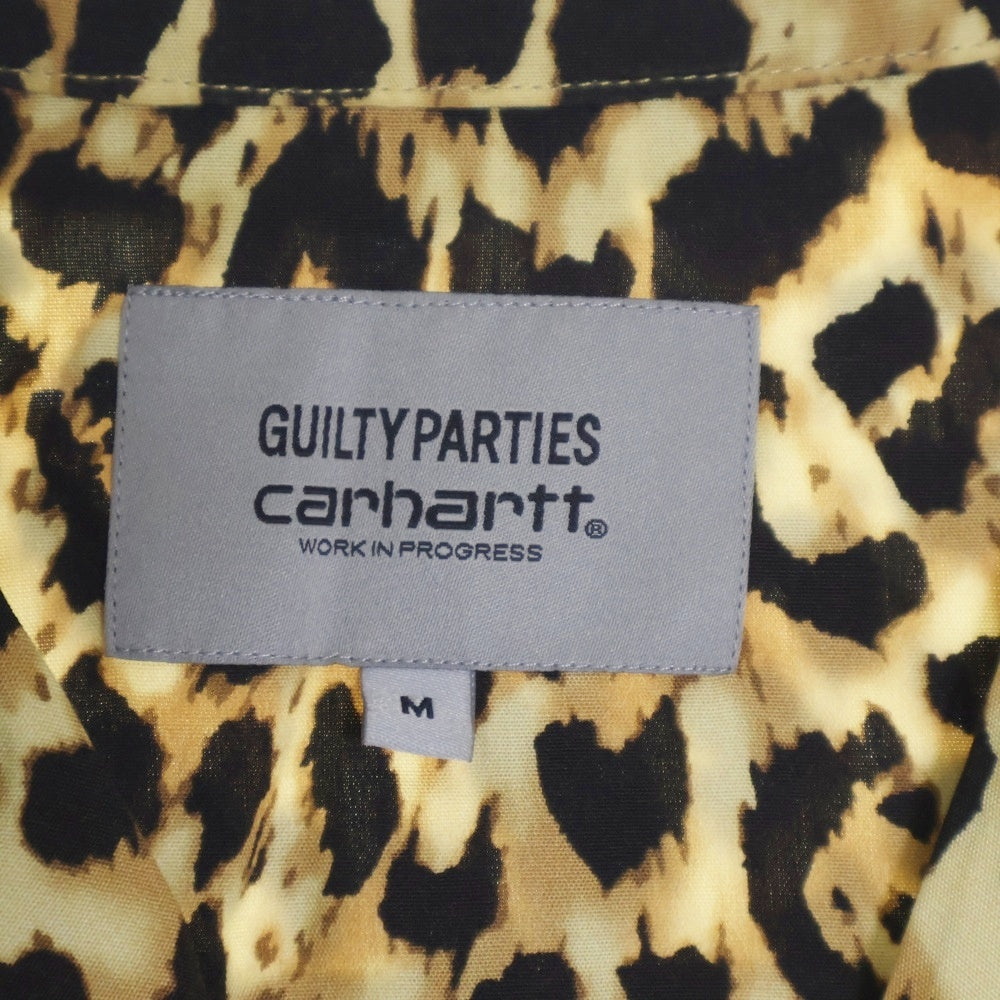 WACKO MARIA(ワコマリア) × Carhartt Leopard HAWAIIAN SHIRT L/S カーハート レオパード柄 開襟シャツ 長袖シャツ イエロー/ブラック