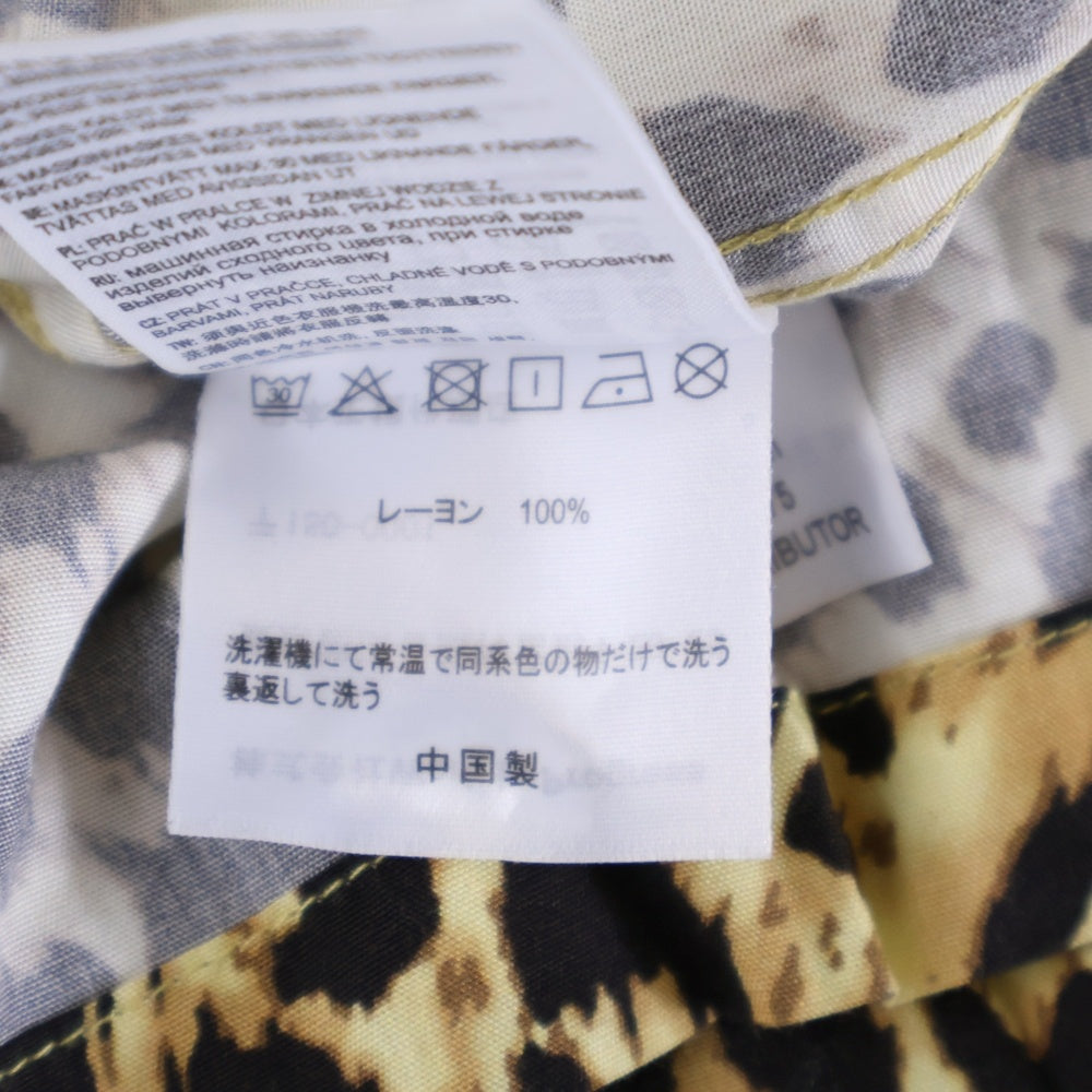 WACKO MARIA(ワコマリア) × Carhartt Leopard HAWAIIAN SHIRT L/S カーハート レオパード柄 開襟シャツ 長袖シャツ イエロー/ブラック