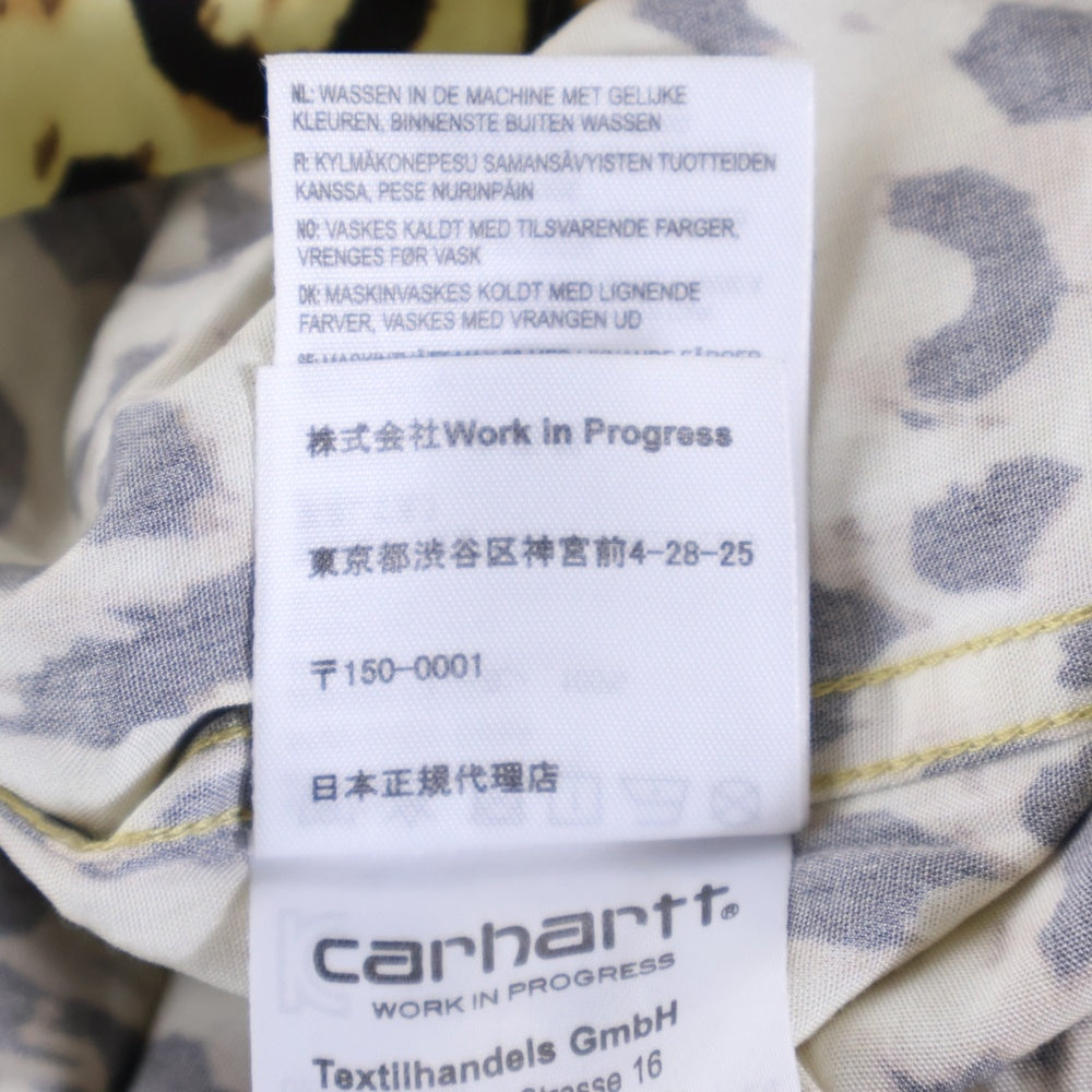 WACKO MARIA(ワコマリア) × Carhartt Leopard HAWAIIAN SHIRT L/S カーハート レオパード柄 開襟シャツ 長袖シャツ イエロー/ブラック