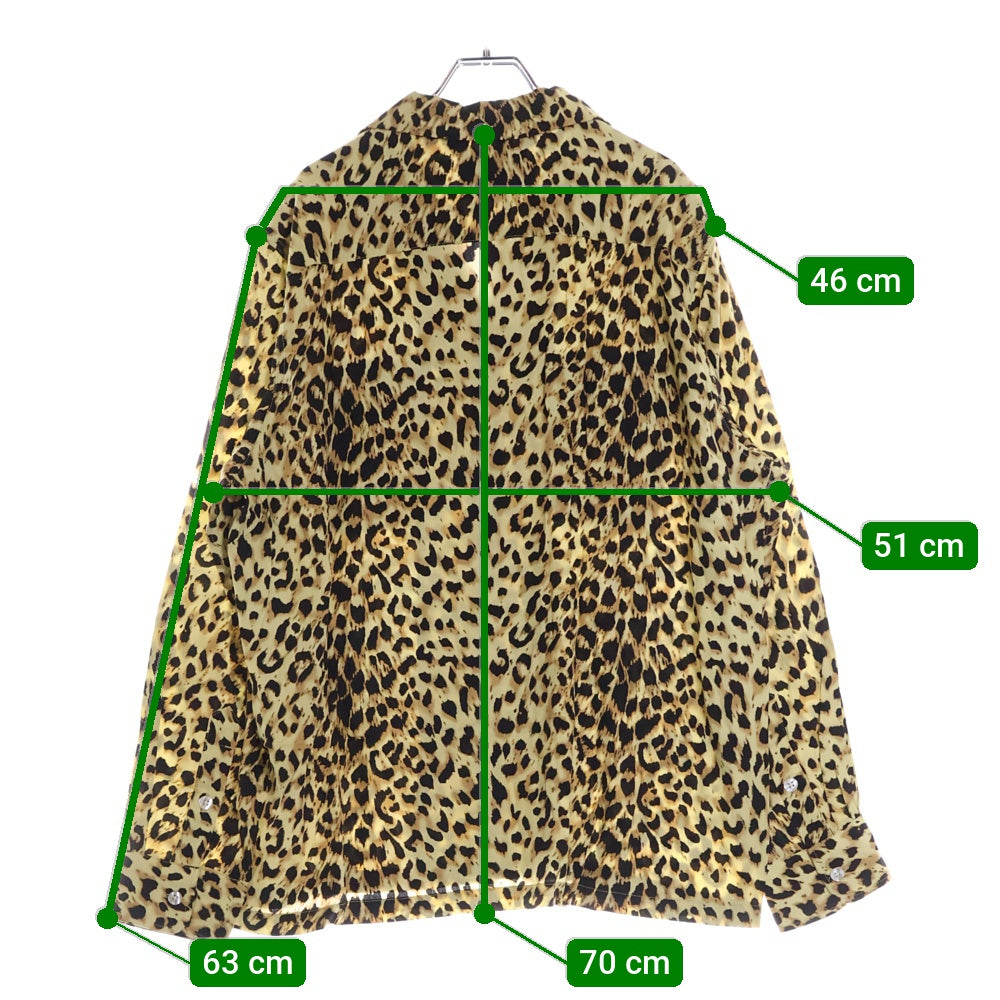 WACKO MARIA(ワコマリア) × Carhartt Leopard HAWAIIAN SHIRT L/S カーハート レオパード柄 開襟シャツ 長袖シャツ イエロー/ブラック