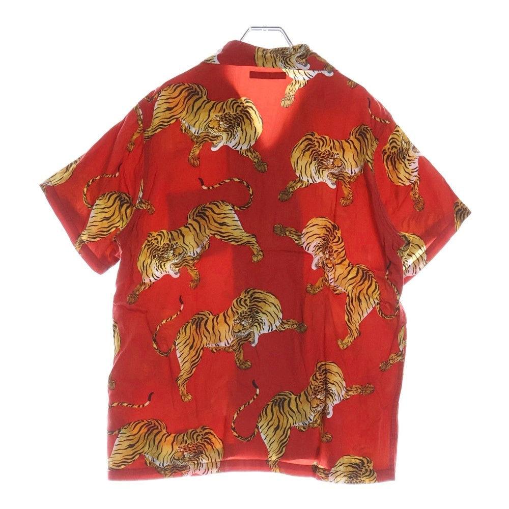 WACKO MARIA(ワコマリア) × MINEDENIM HAWAIIAN SHIRT S/S 19MND-WM001-17-022 マインデニム タイガープリント 開襟シャツ 半袖シャツ レッド