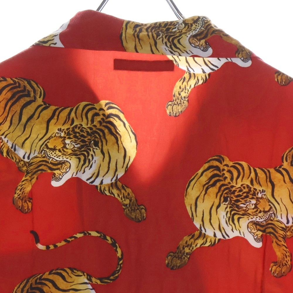 WACKO MARIA(ワコマリア) × MINEDENIM HAWAIIAN SHIRT S/S 19MND-WM001-17-022 マインデニム タイガープリント 開襟シャツ 半袖シャツ レッド