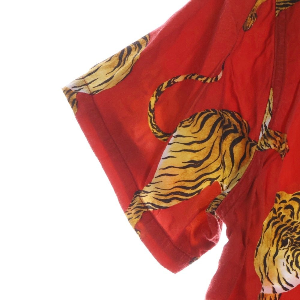 WACKO MARIA(ワコマリア) × MINEDENIM HAWAIIAN SHIRT S/S 19MND-WM001-17-022 マインデニム タイガープリント 開襟シャツ 半袖シャツ レッド