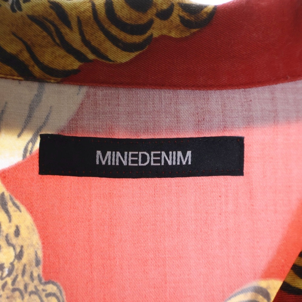 WACKO MARIA(ワコマリア) × MINEDENIM HAWAIIAN SHIRT S/S 19MND-WM001-17-022 マインデニム タイガープリント 開襟シャツ 半袖シャツ レッド