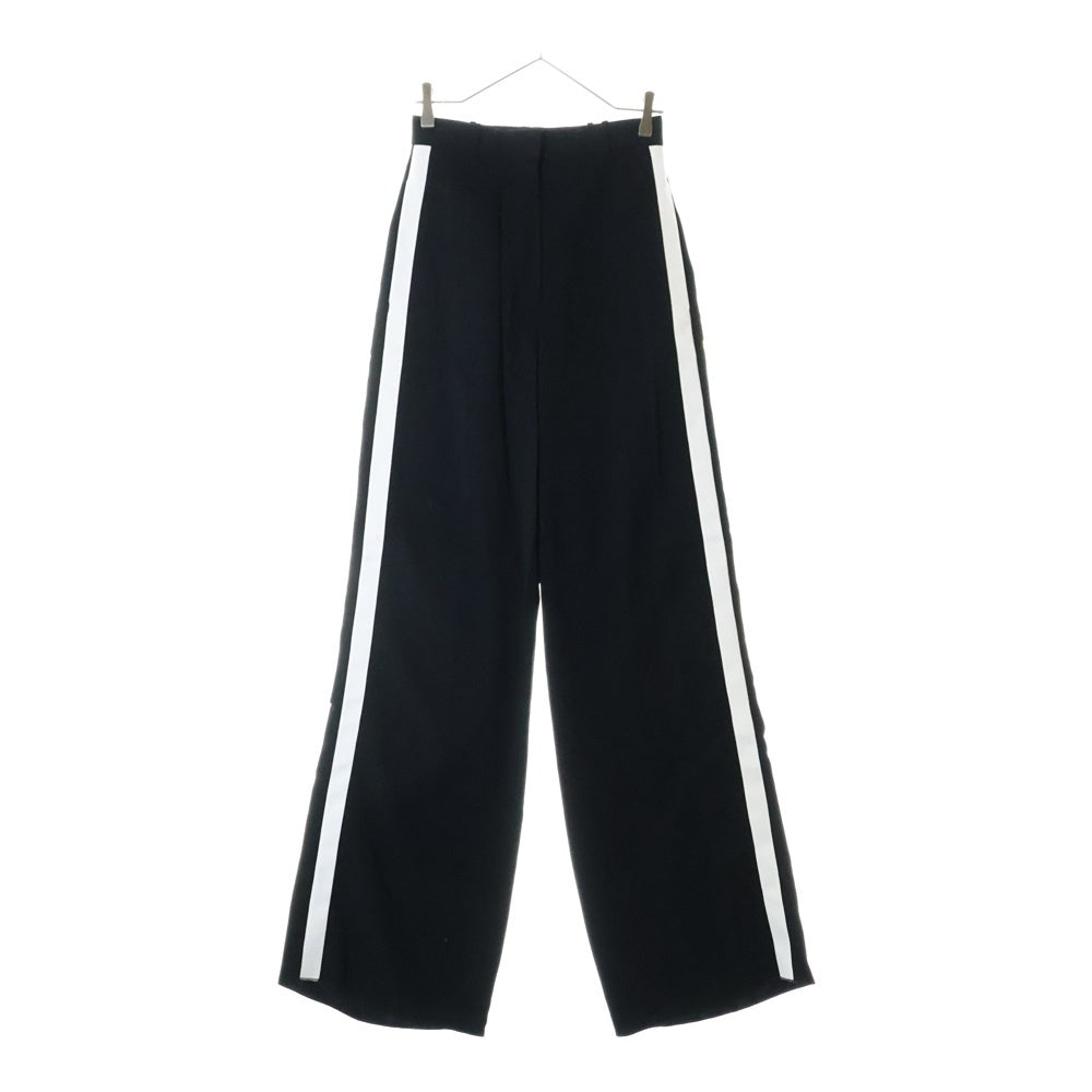 BURBERRYS(バーバリーズ) Stonewood silk band black wool pants 4073817 サイドシルクライン ロングパンツ ブラック/ホワイト
